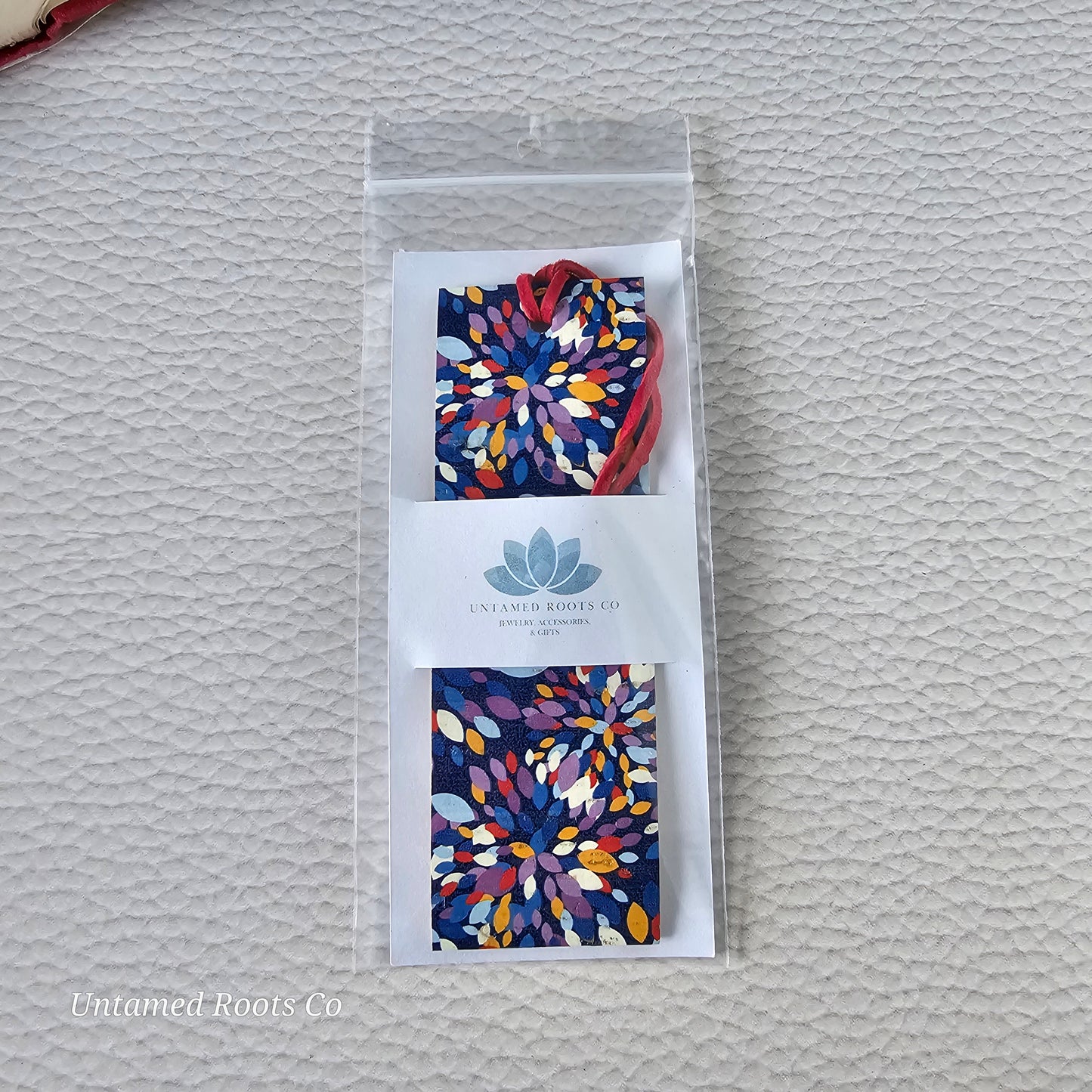 Colorful Kaleidoscope Leather Bookmark