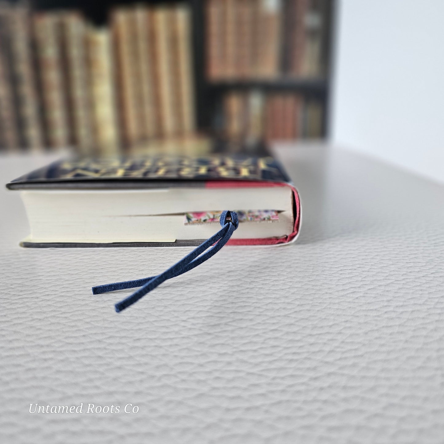 Bright Tulips Leather Bookmark