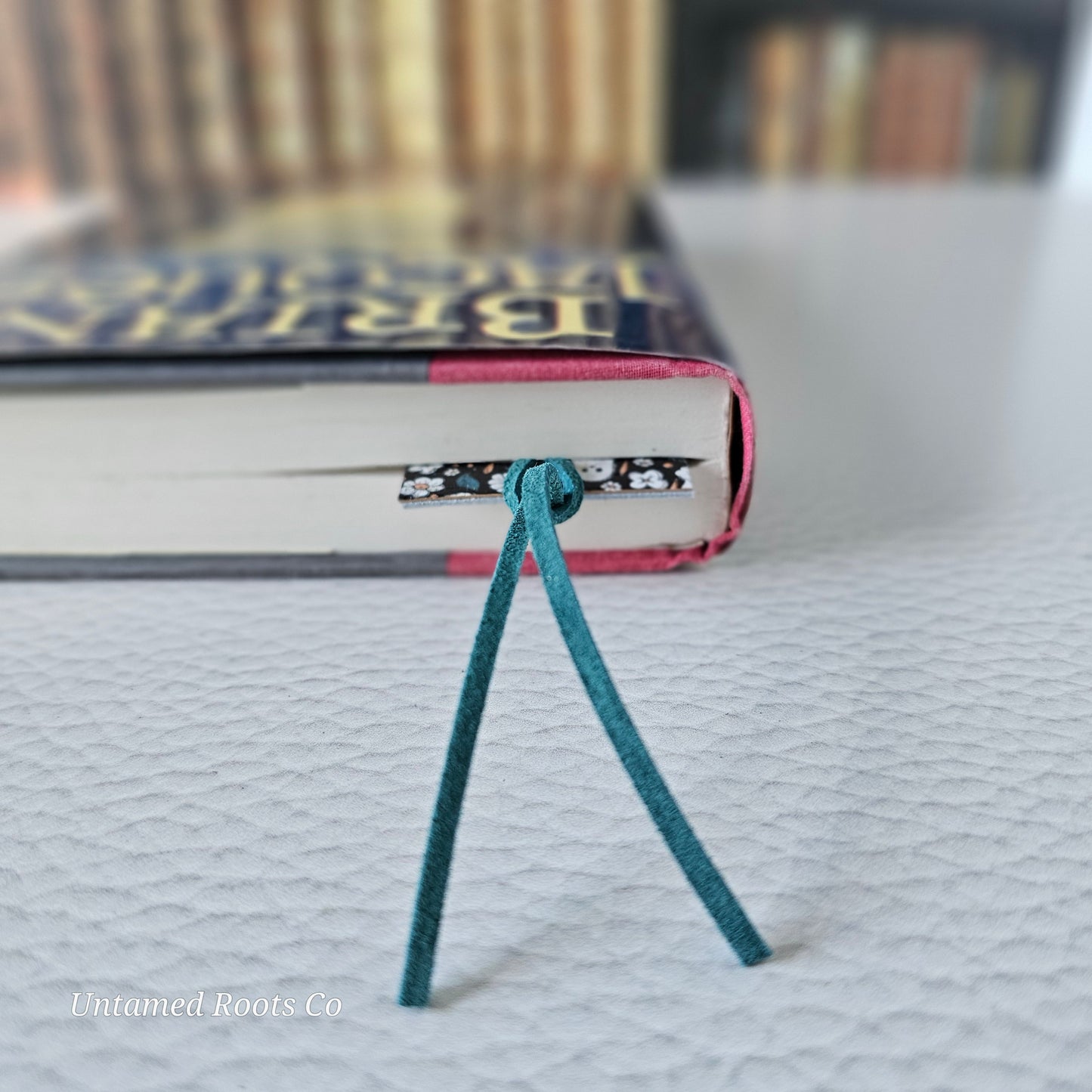 Floral Ghosts Leather Bookmark