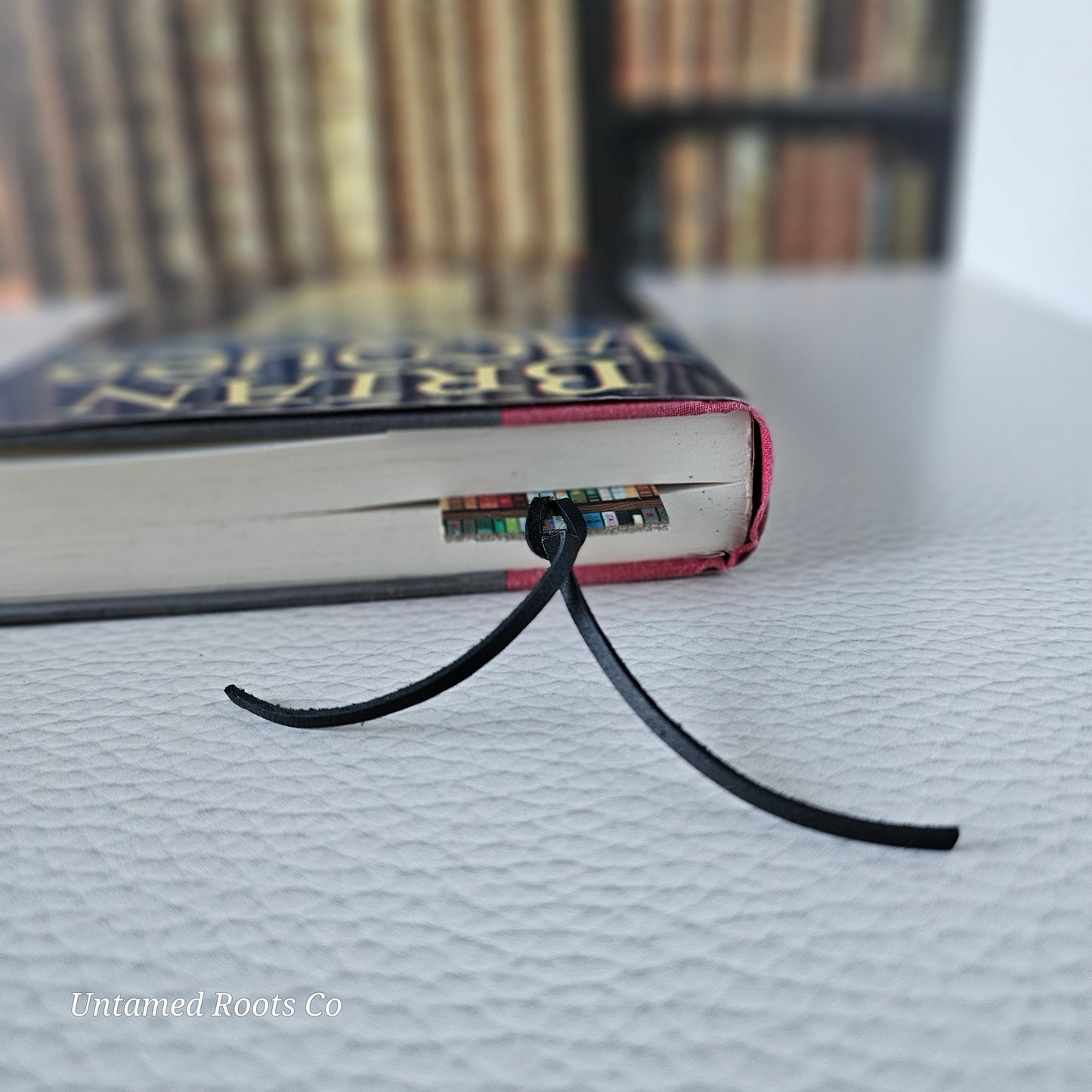Bookshelves Leather Bookmark