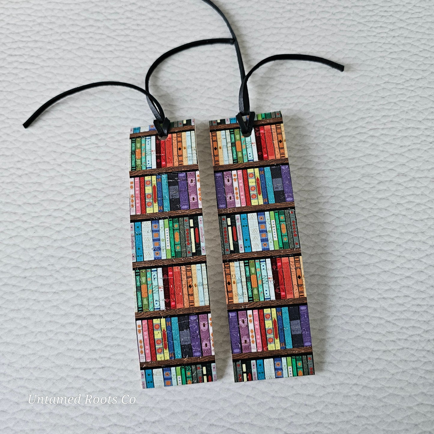 Bookshelves Leather Bookmark