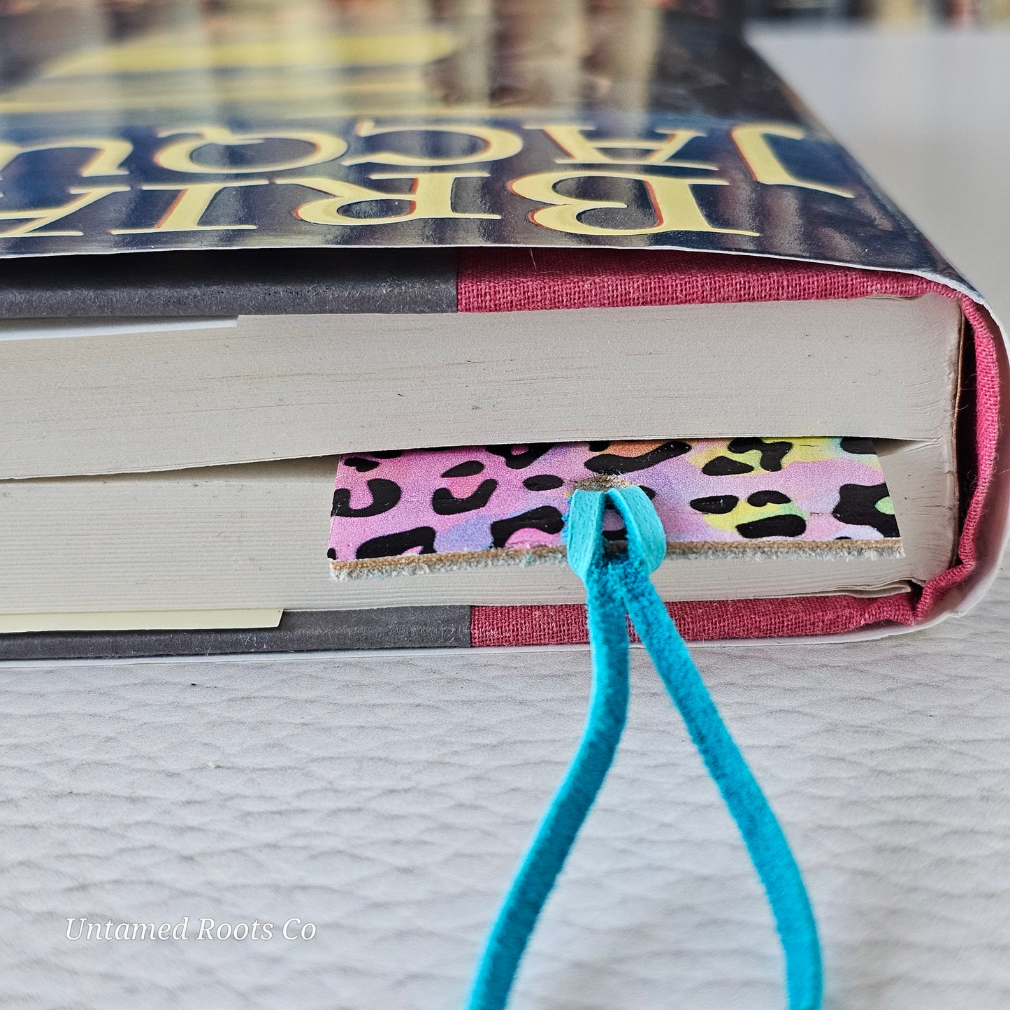 Rainbow Leopard Leather Bookmark