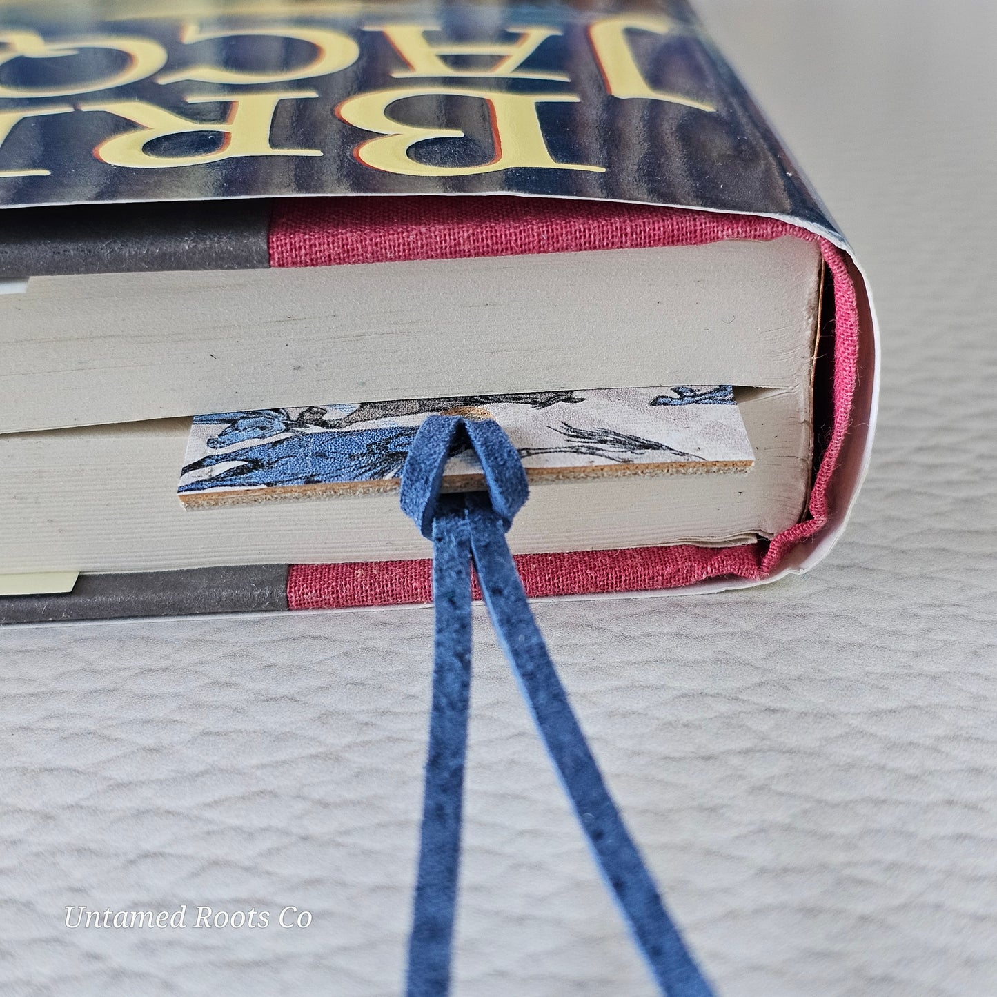 Plaid Horses Leather Bookmark