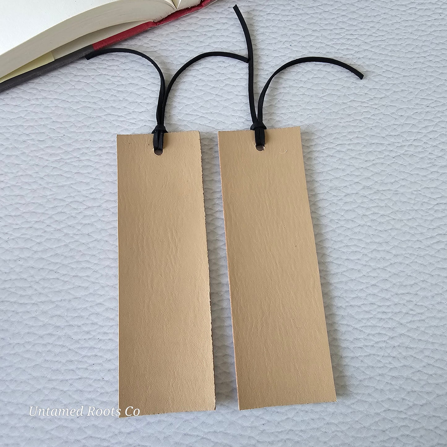 Snow Leopard Leather Bookmark