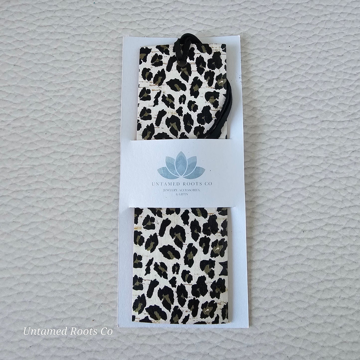 Snow Leopard Leather Bookmark