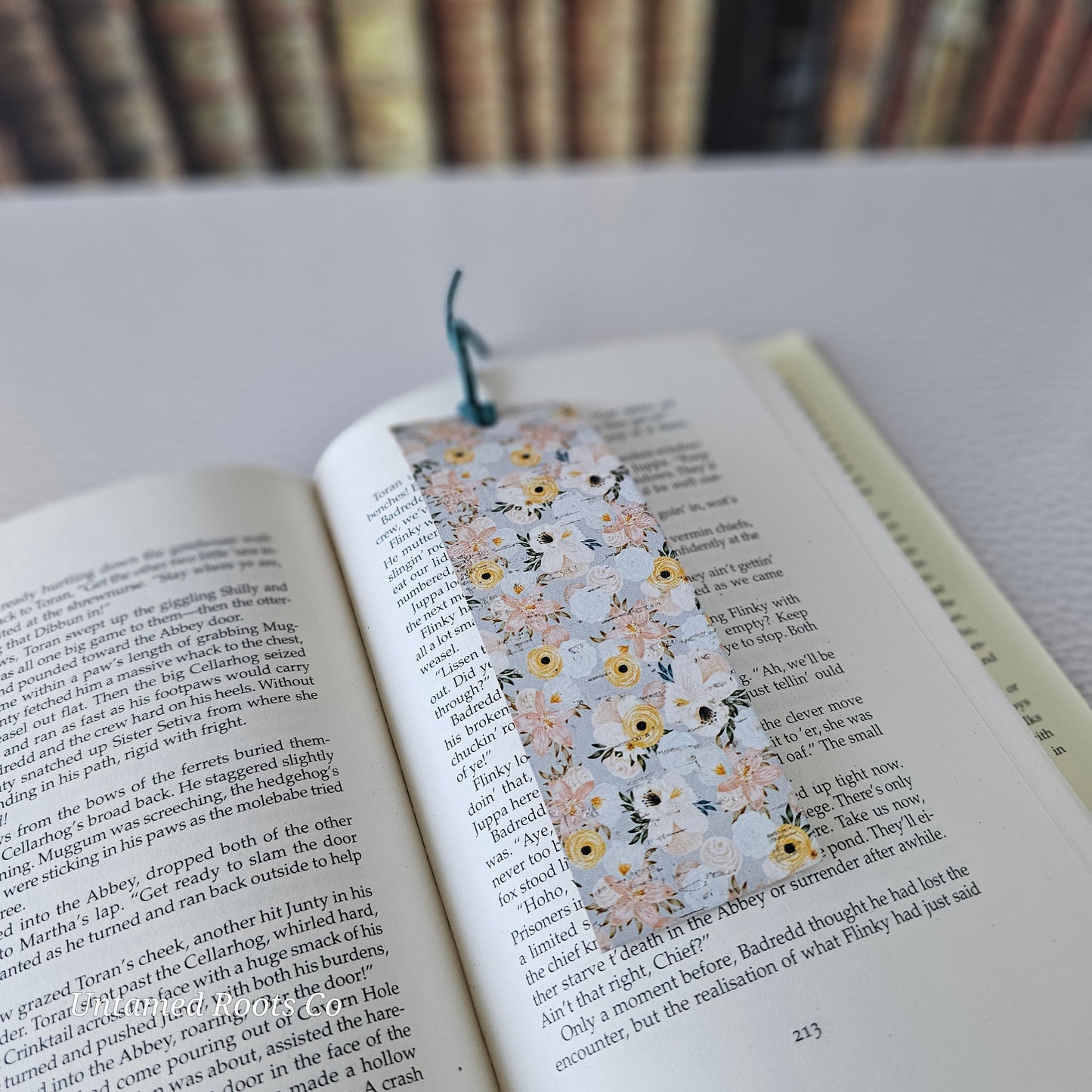 Pastel Floral Leather Bookmark