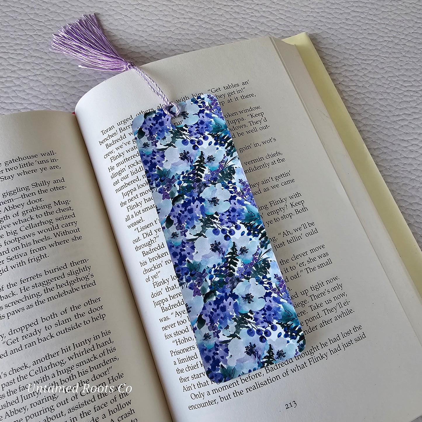 Blueberry Floral Flexible Bookmark