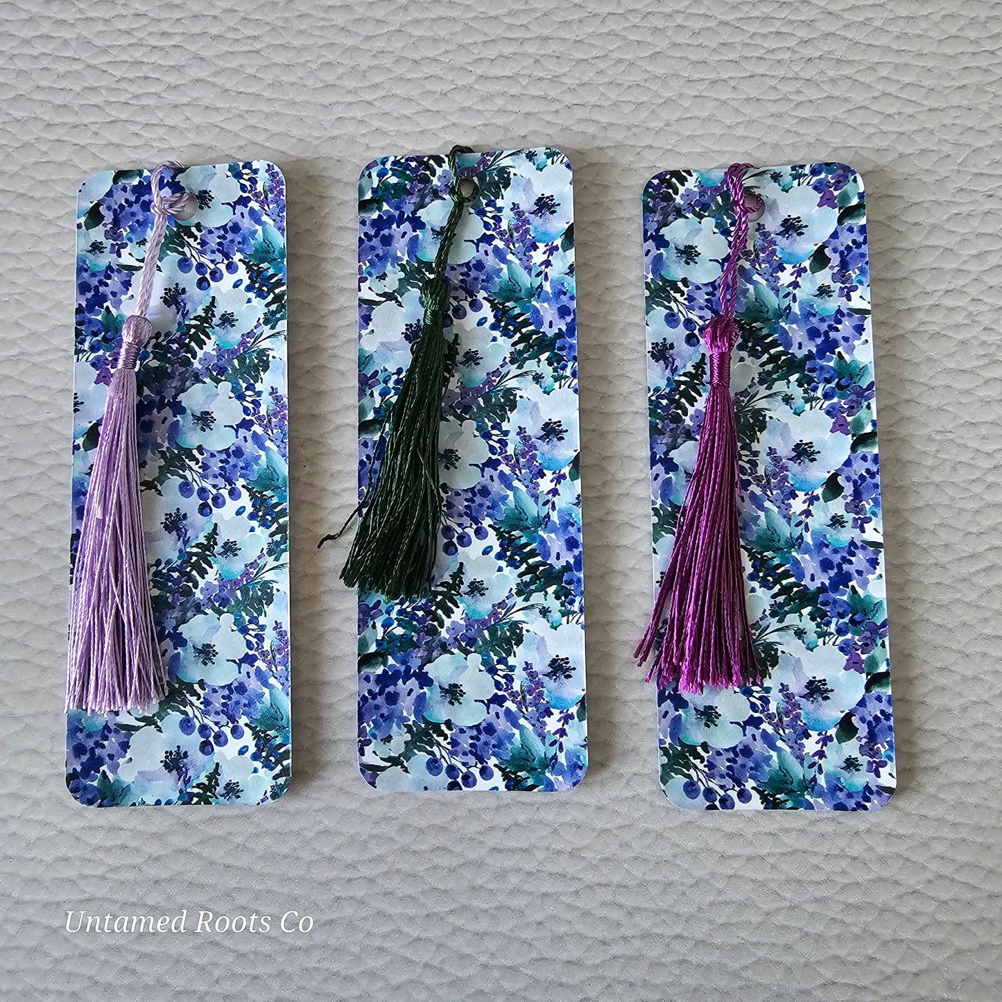 Blueberry Floral Flexible Bookmark