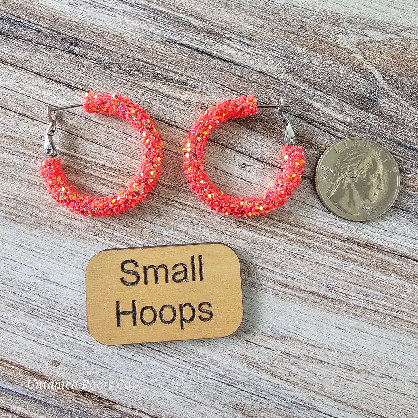 Watermelon Glitter Hoops