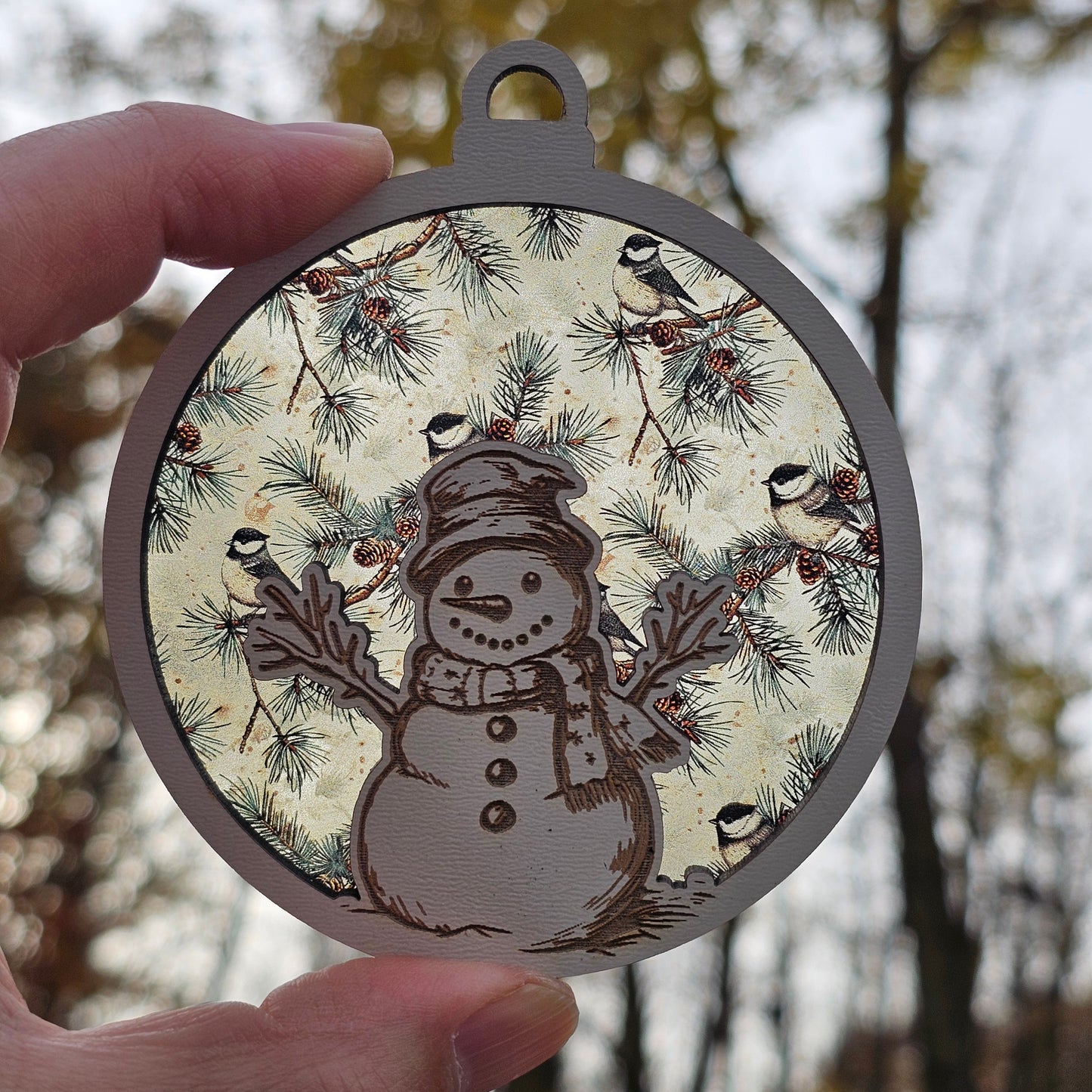 Snowman- Chickadees and Pine (Limited Run)