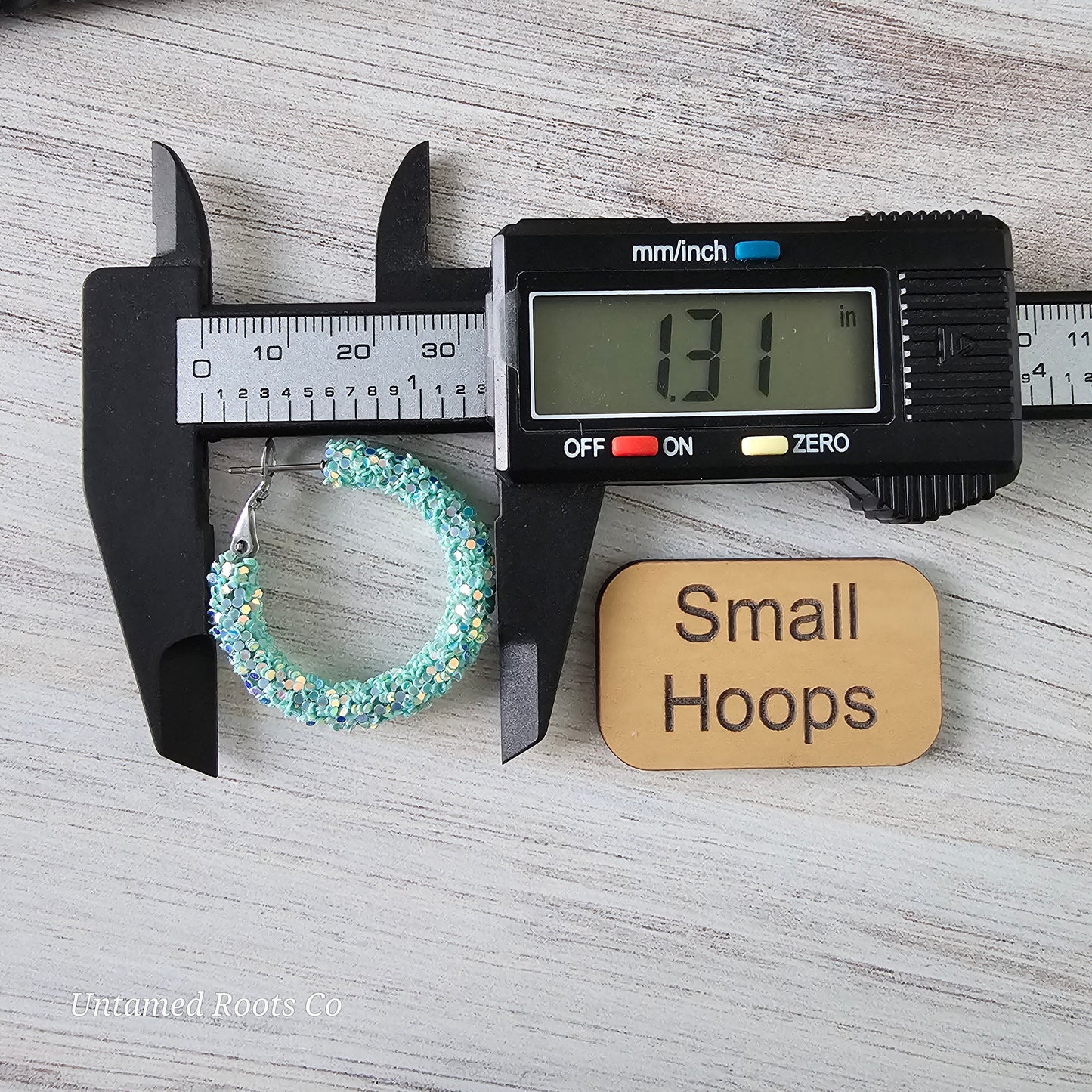 Seafoam Green Glitter Hoops