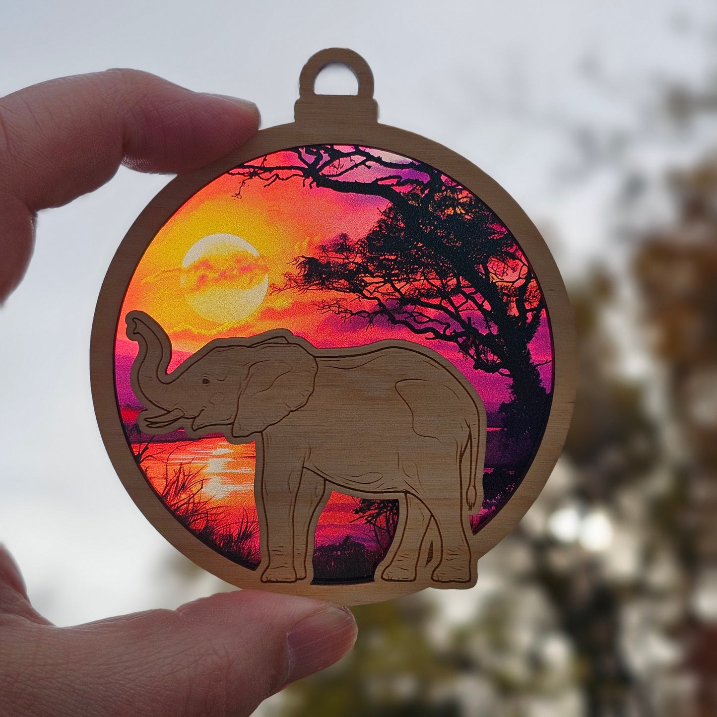 Elephant- Savanna Sunset