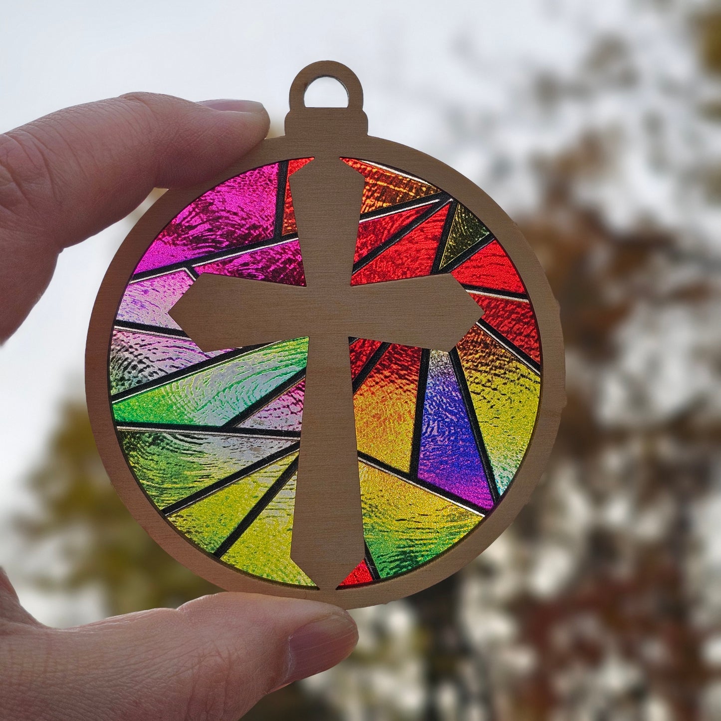 Cross- Triangular Stained Glass