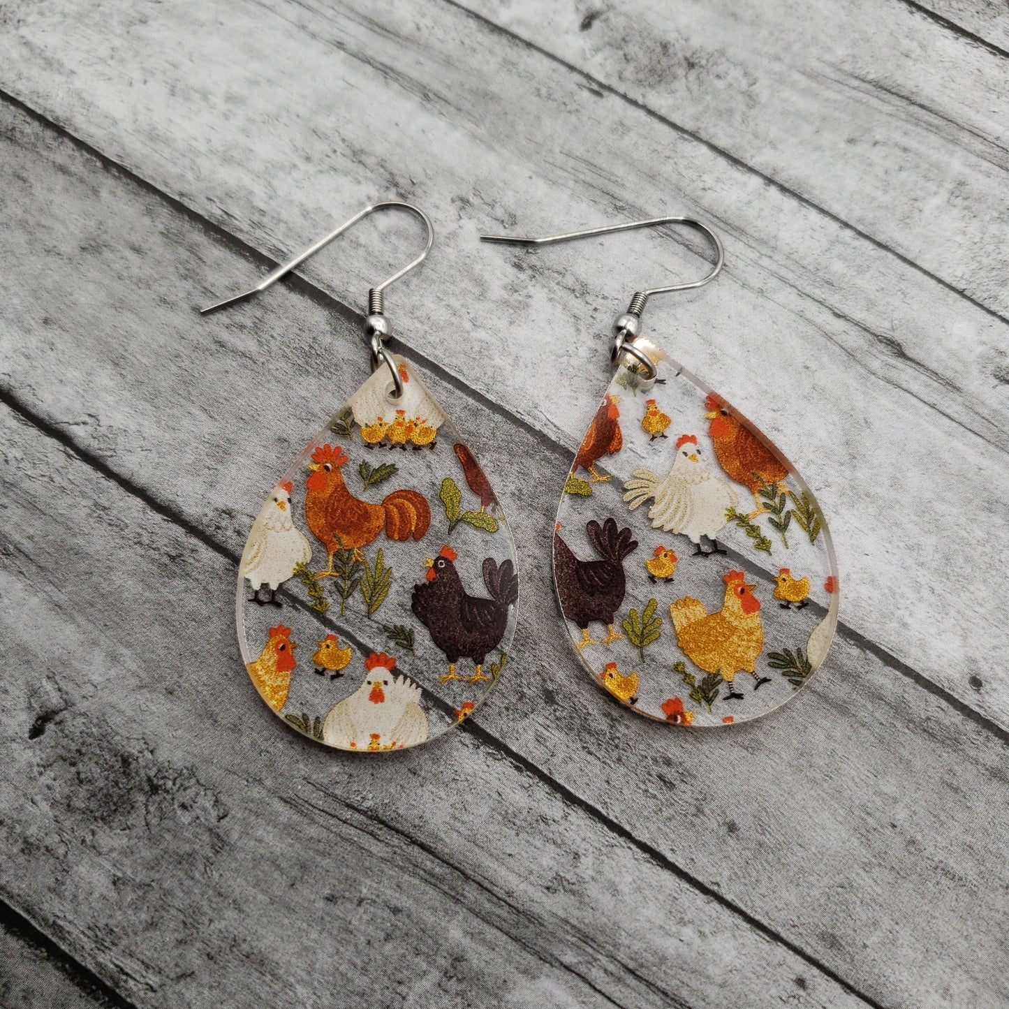 Chicken Print Earrings (8 styles)