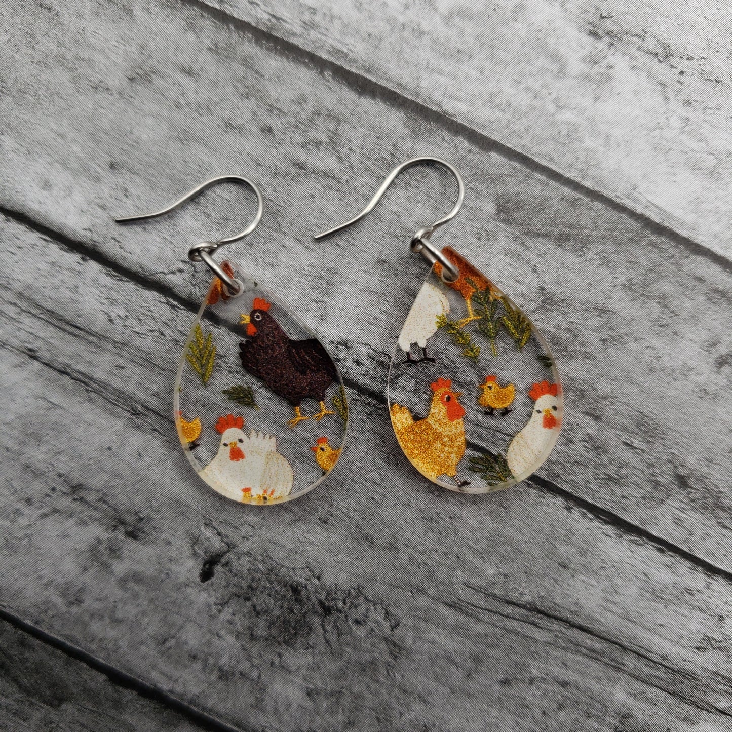 Chicken Print Earrings (8 styles)