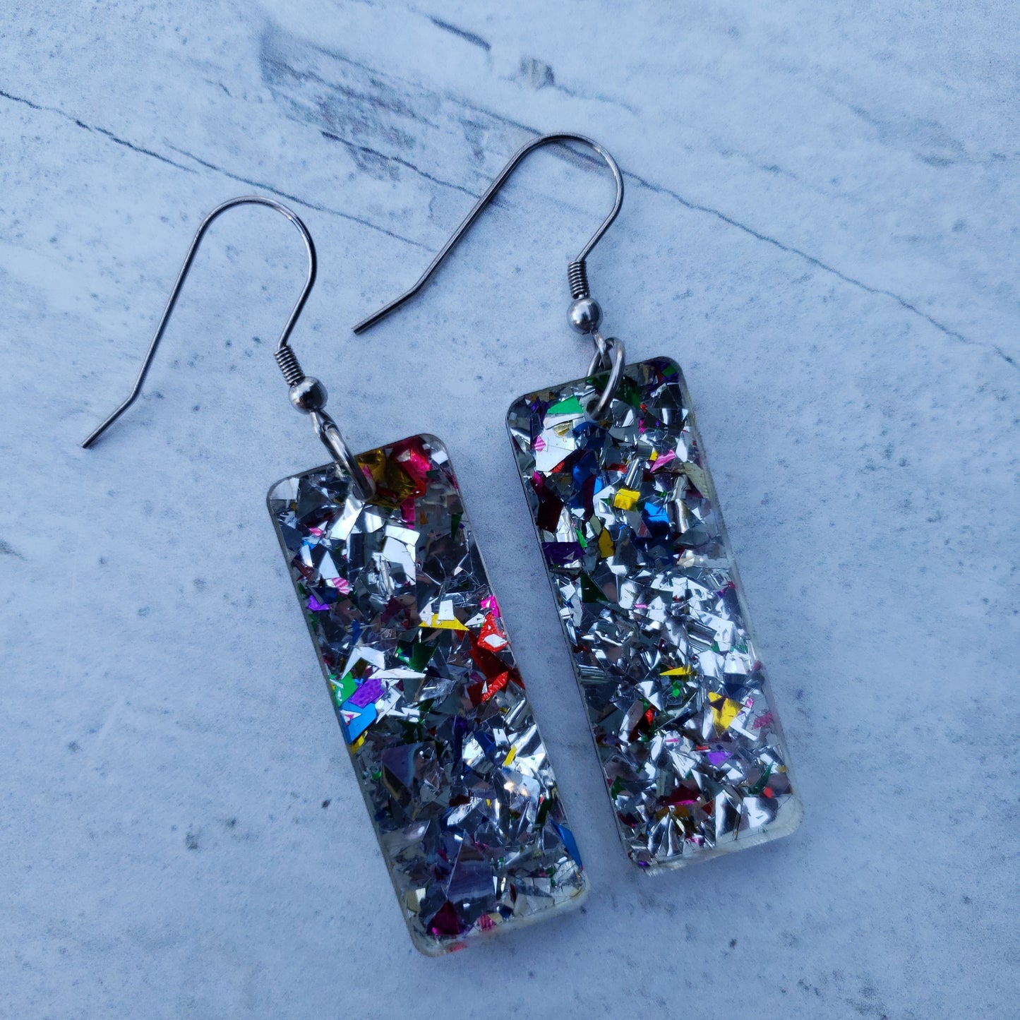Silver Chunky Glitter Earrings (8 styles)