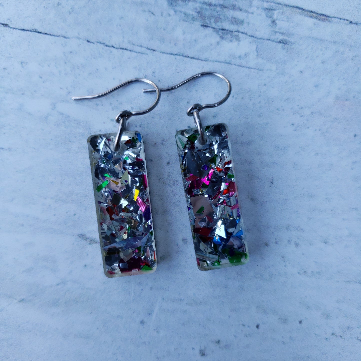 Silver Chunky Glitter Earrings (8 styles)