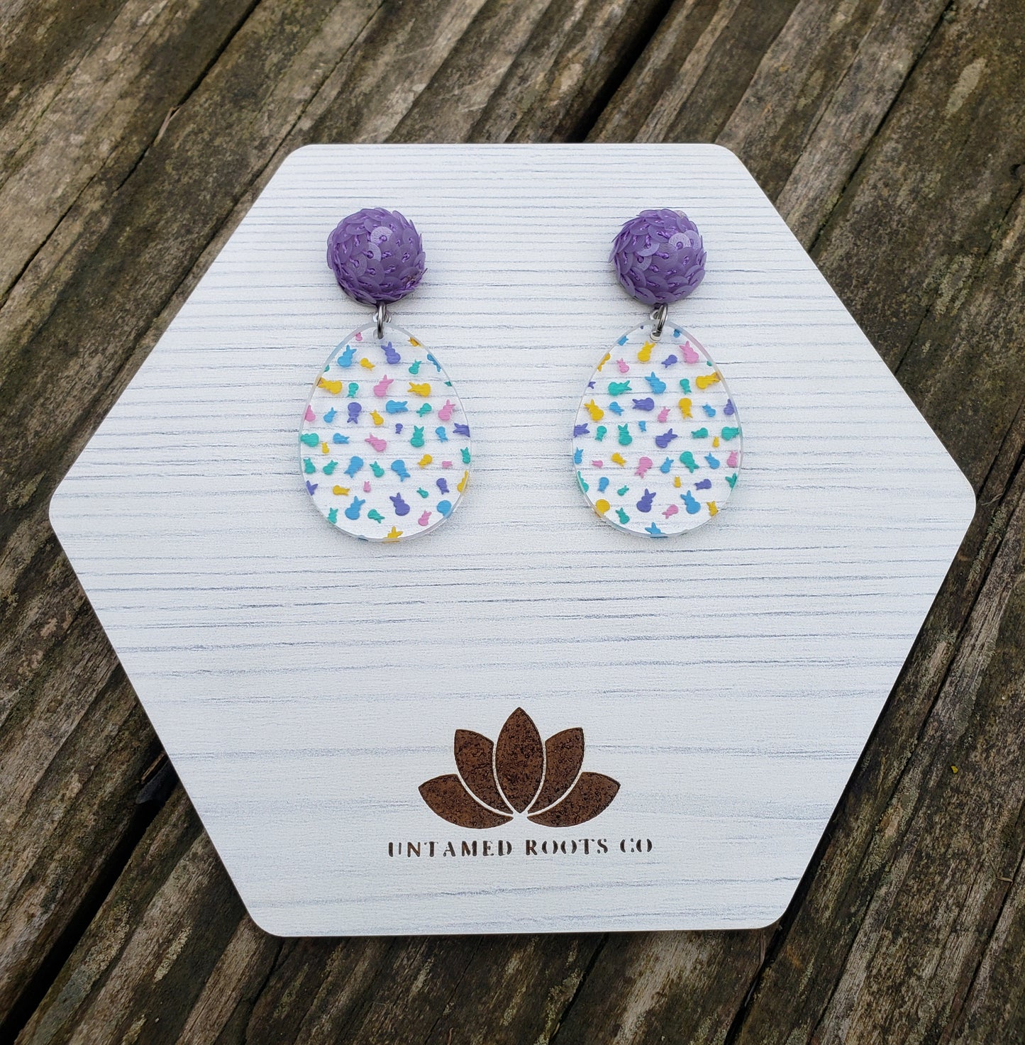 Easter Egg Marshmallow Bunny Confetti Earrings (2 Styles)