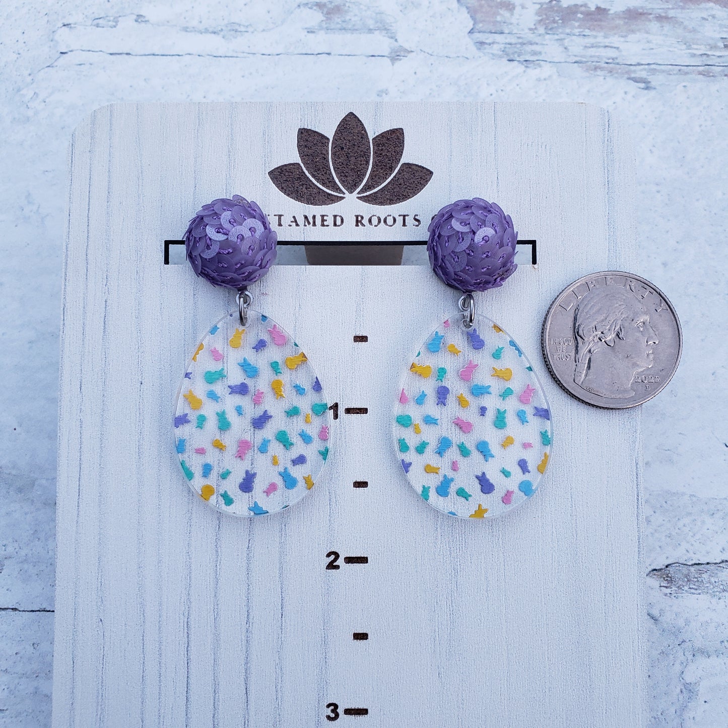 Easter Egg Marshmallow Bunny Confetti Earrings (2 Styles)