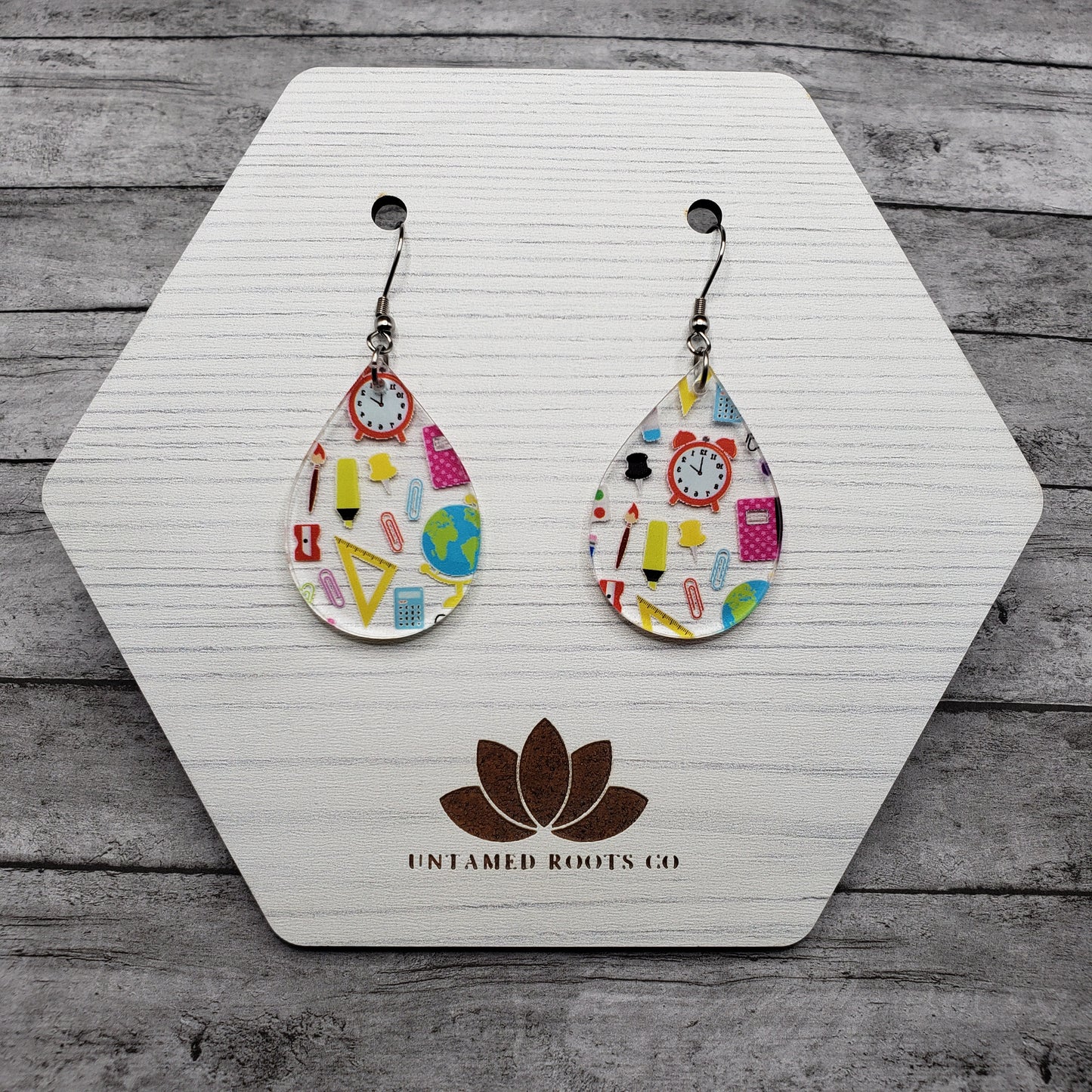 Teacher Print Earrings (8 styles)