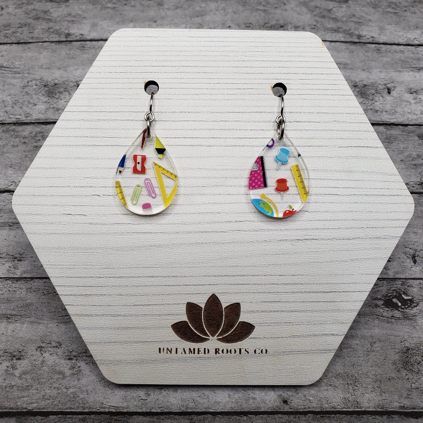 Teacher Print Earrings (8 styles)