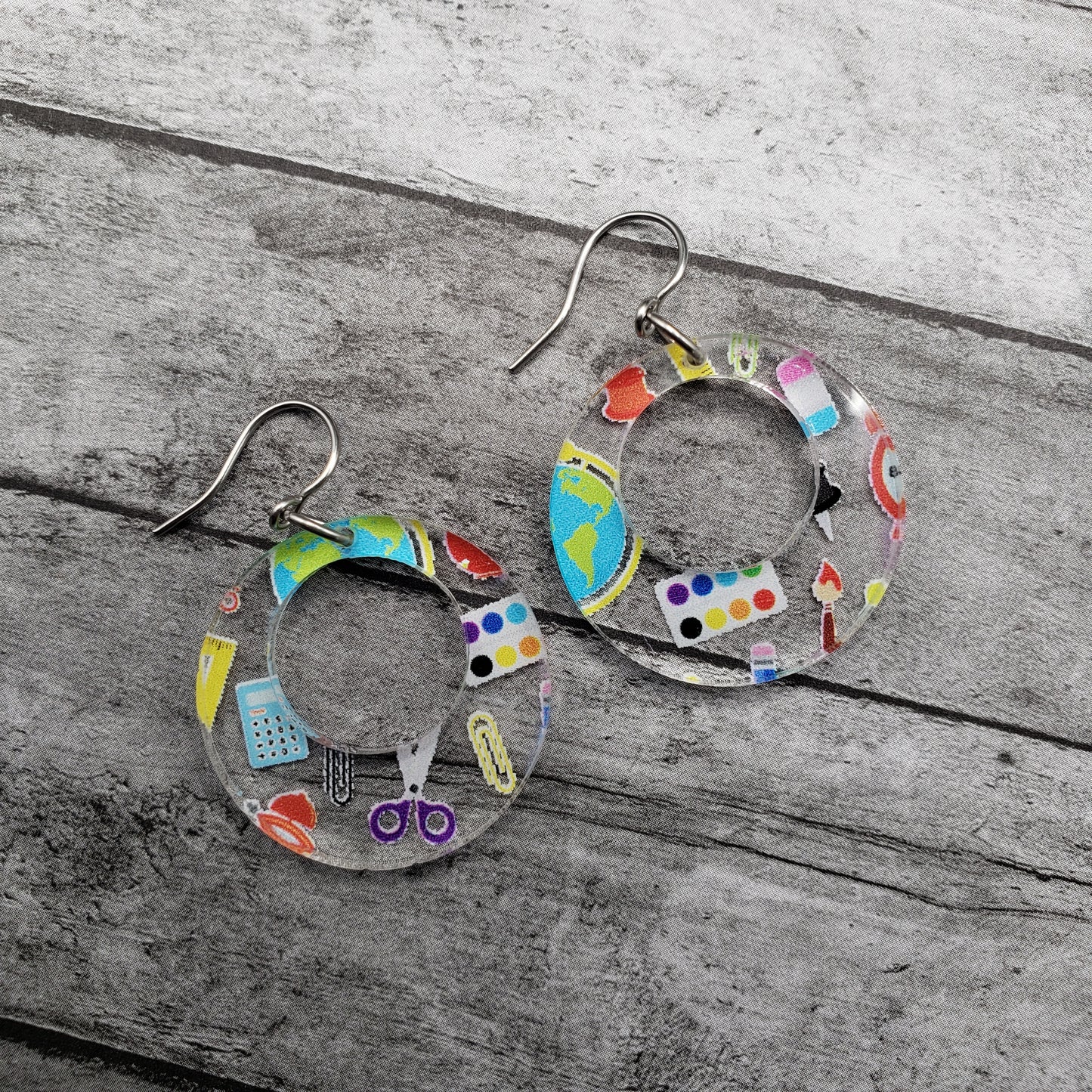 Teacher Print Earrings (8 styles)