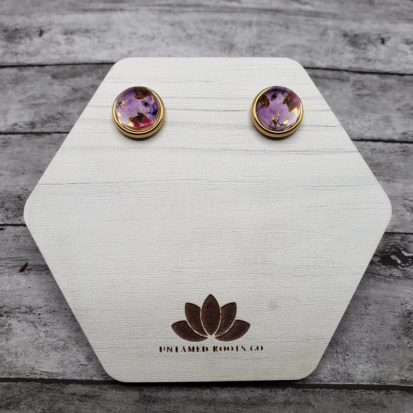 Pink Floral Stud Earrings