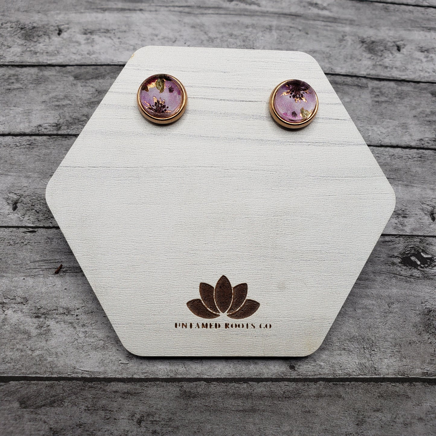 Pink Floral Stud Earrings