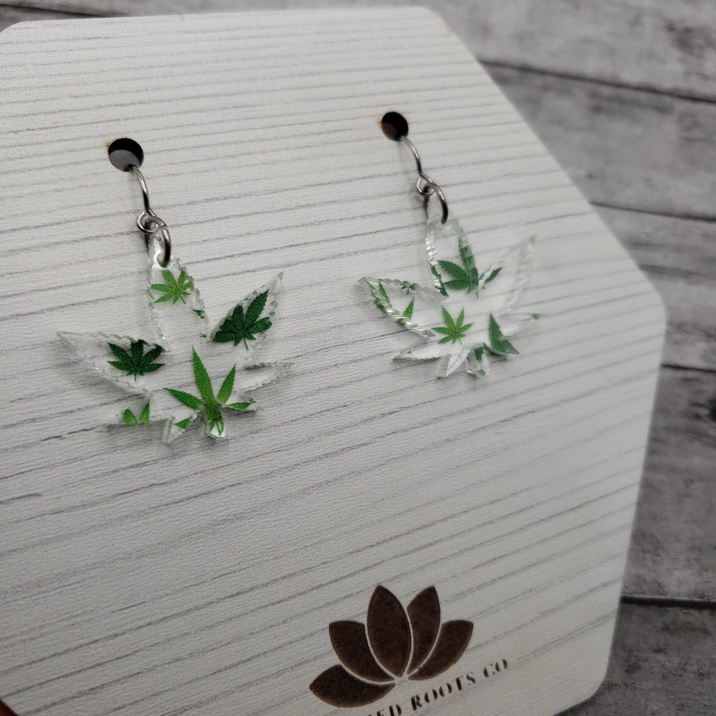 Marijuana Leaf Print Earrings