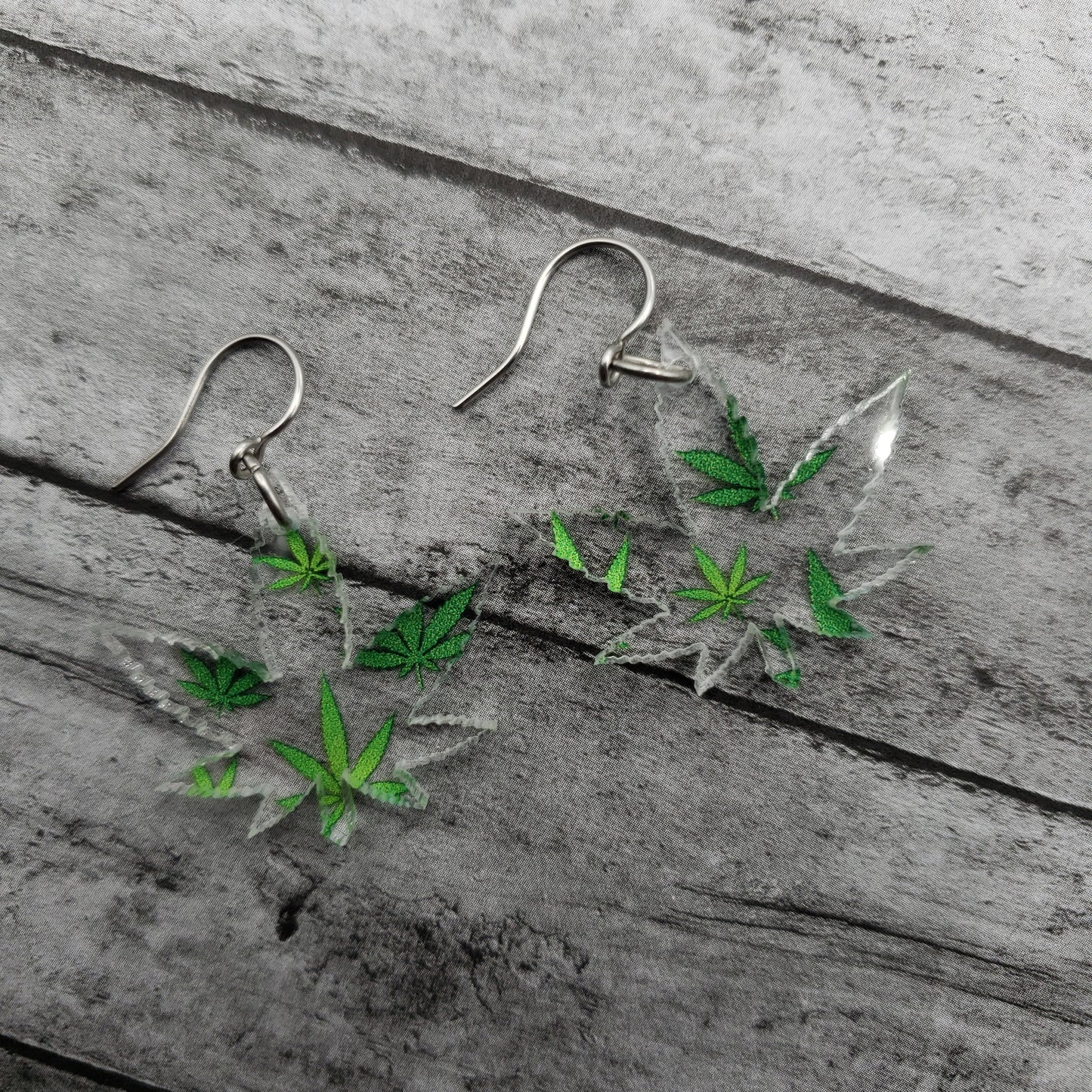 Marijuana Leaf Print Earrings