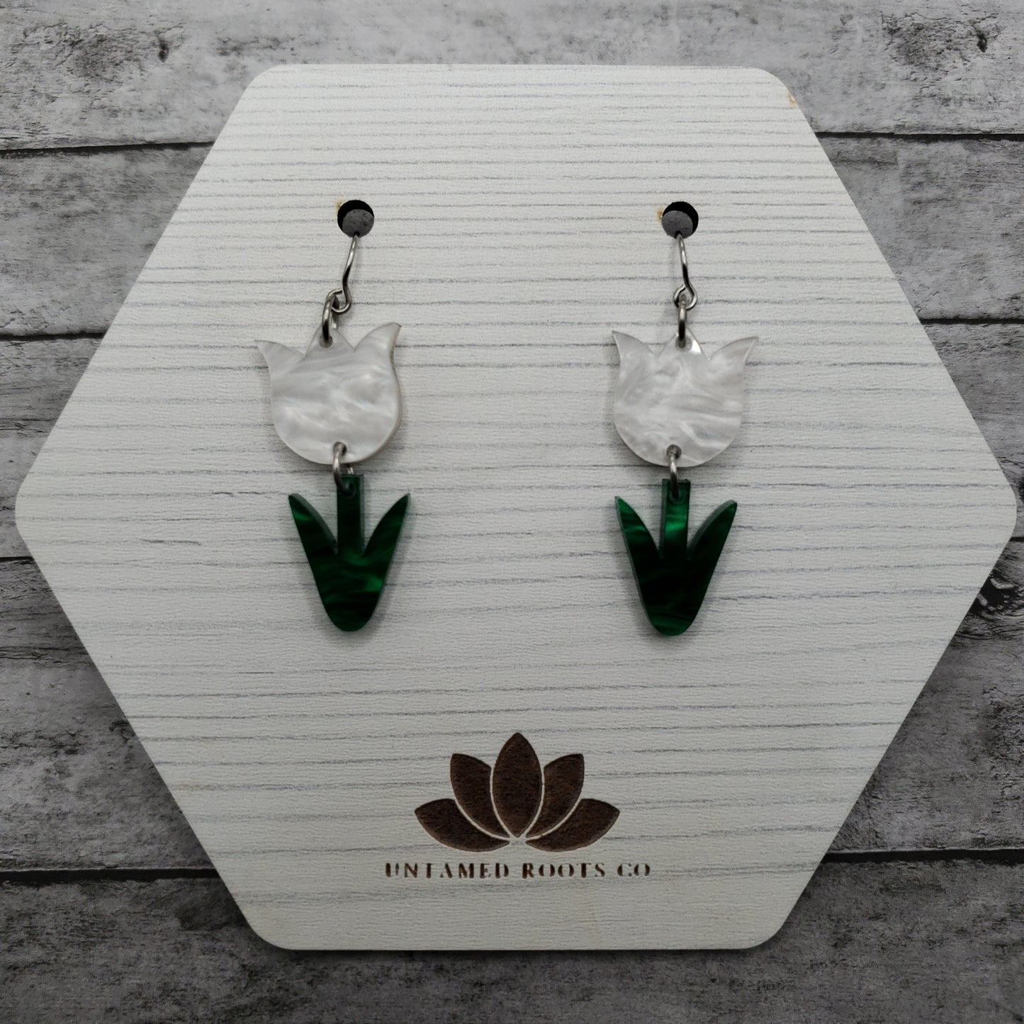 White Tulip Earrings