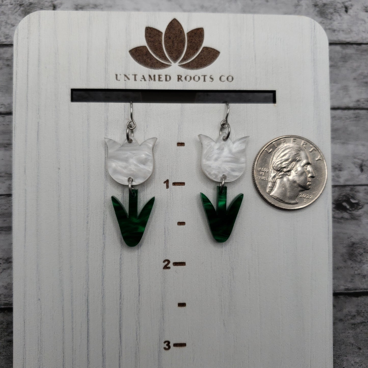 White Tulip Earrings