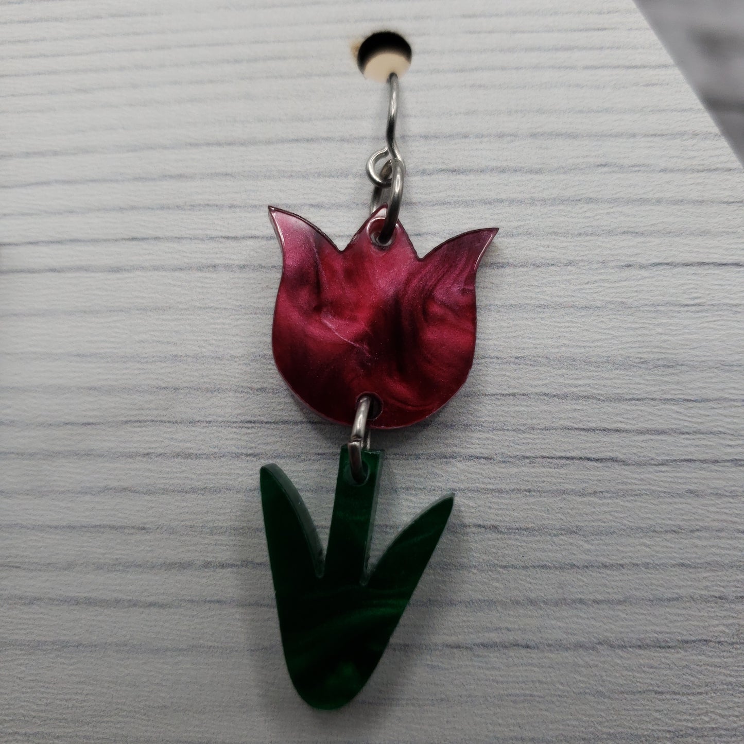 Burgundy Tulip Earrings