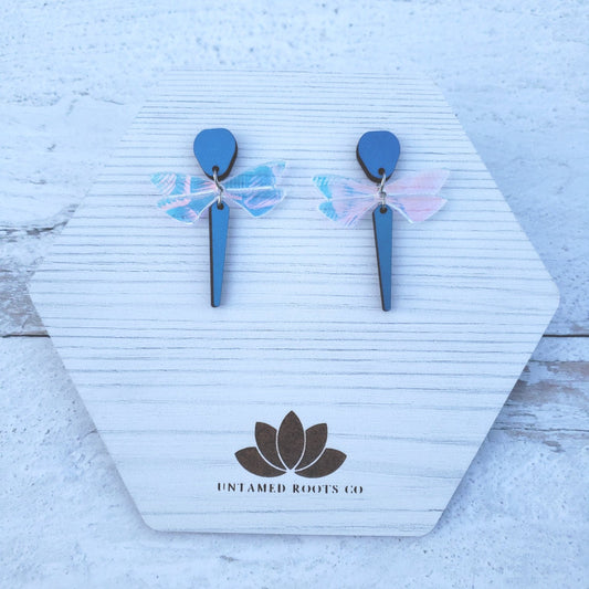 Iridescent Dragonfly Earrings