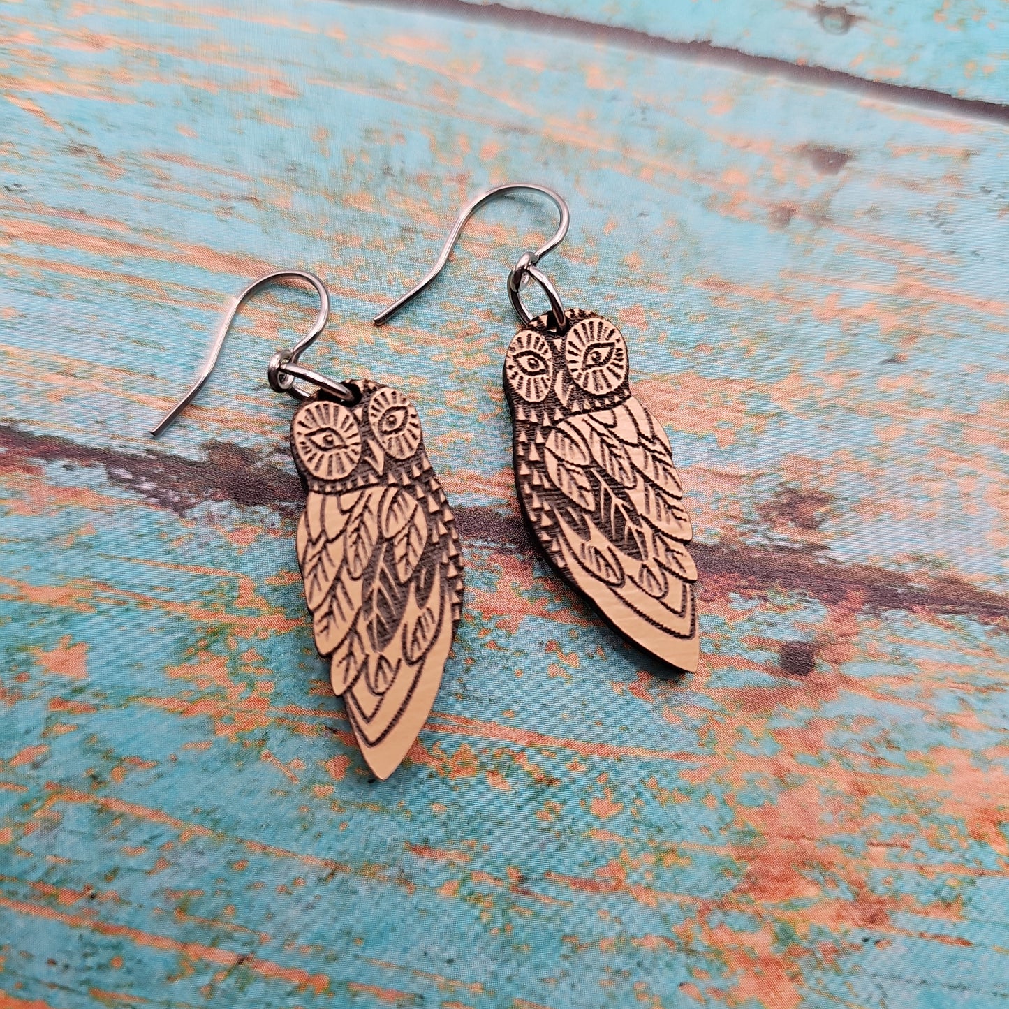 Wooden Owl Earrings