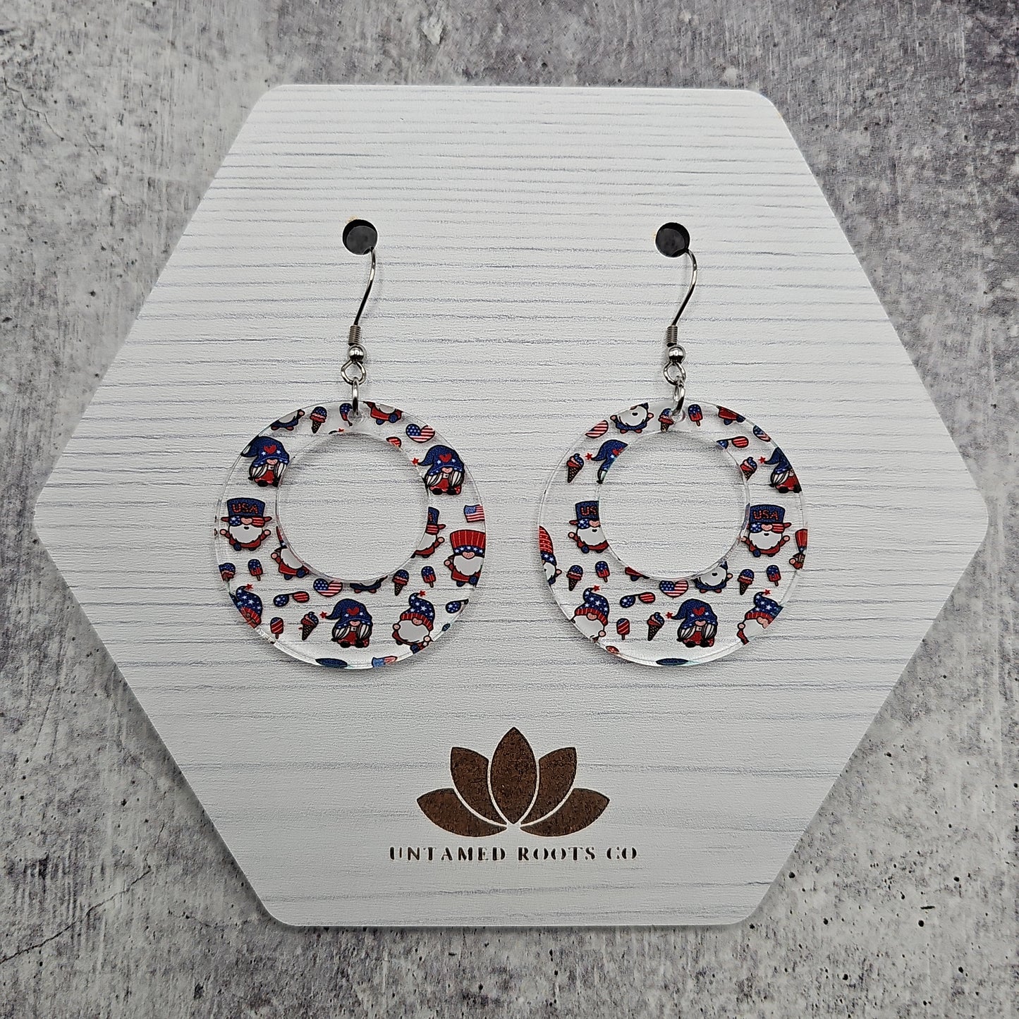 Patriotic Gnome Earrings (8 styles)