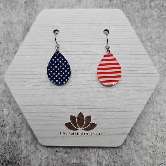 Stars and Stripes Teardrop Earrings