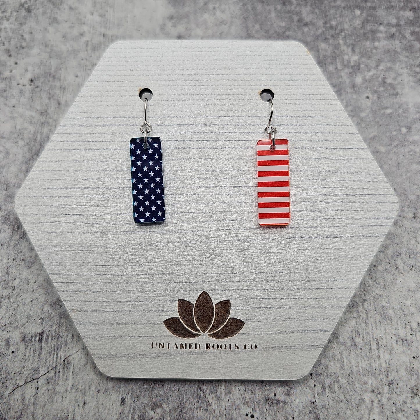 Stars and Stripes Rectangle Earrings