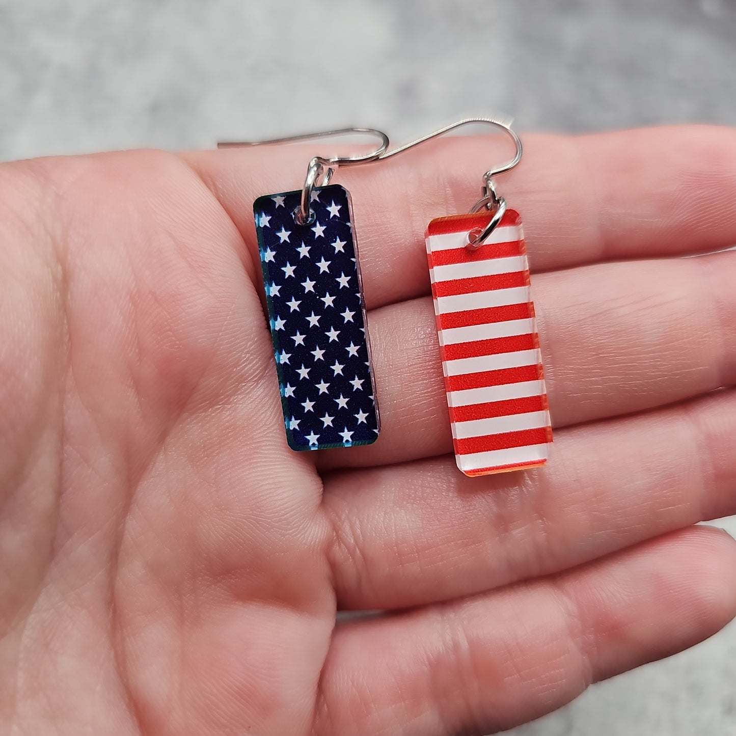 Stars and Stripes Rectangle Earrings