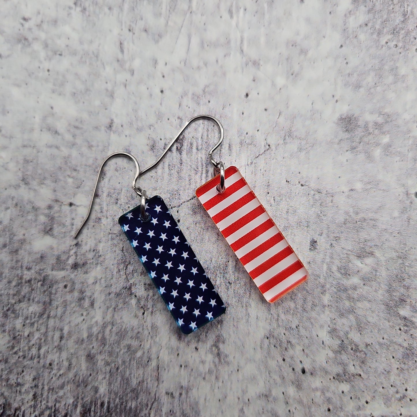 Stars and Stripes Rectangle Earrings