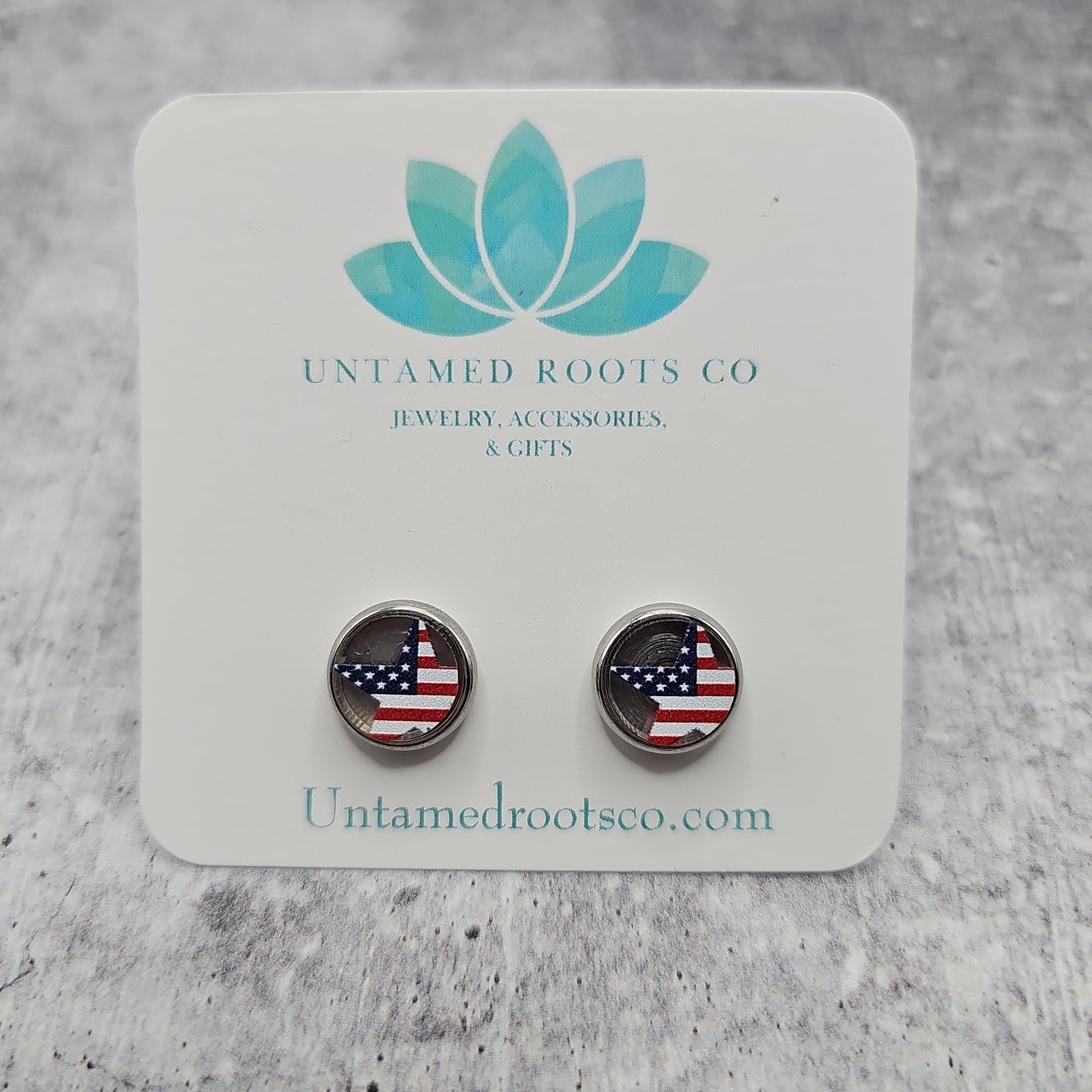 Patriotic Stars Stud Earrings