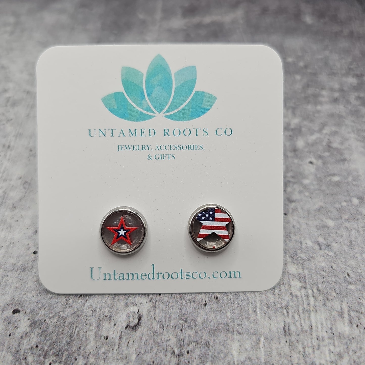 Patriotic Stars Stud Earrings