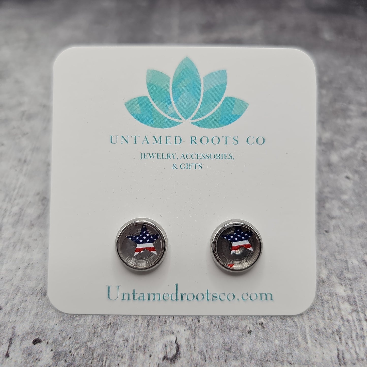 Patriotic Stars Stud Earrings