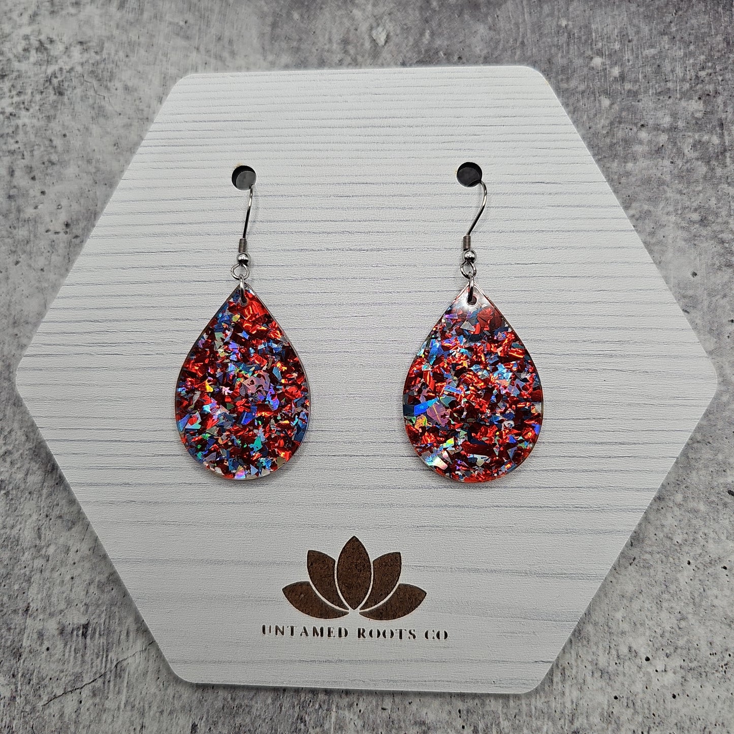 Red, White, & Blue Chunky Glitter Earrings (8 styles)