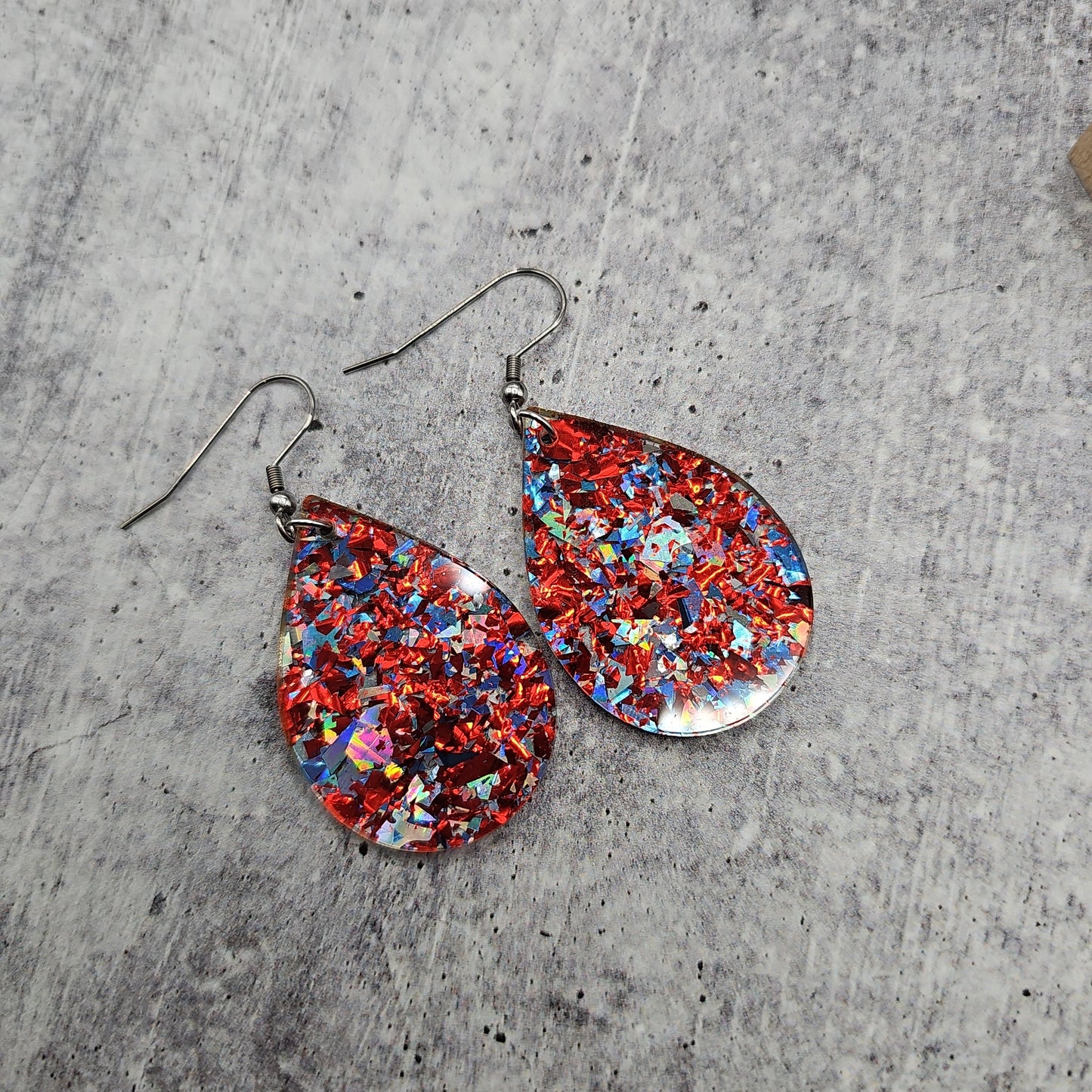 Red, White, & Blue Chunky Glitter Earrings (8 styles)