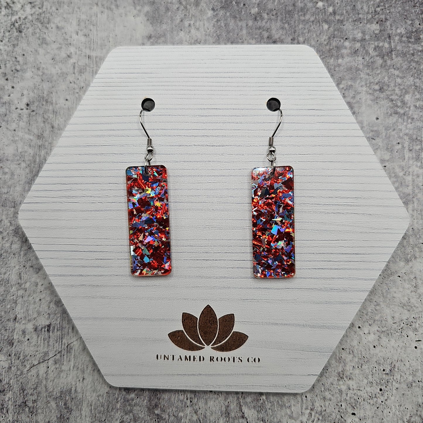 Red, White, & Blue Chunky Glitter Earrings (8 styles)