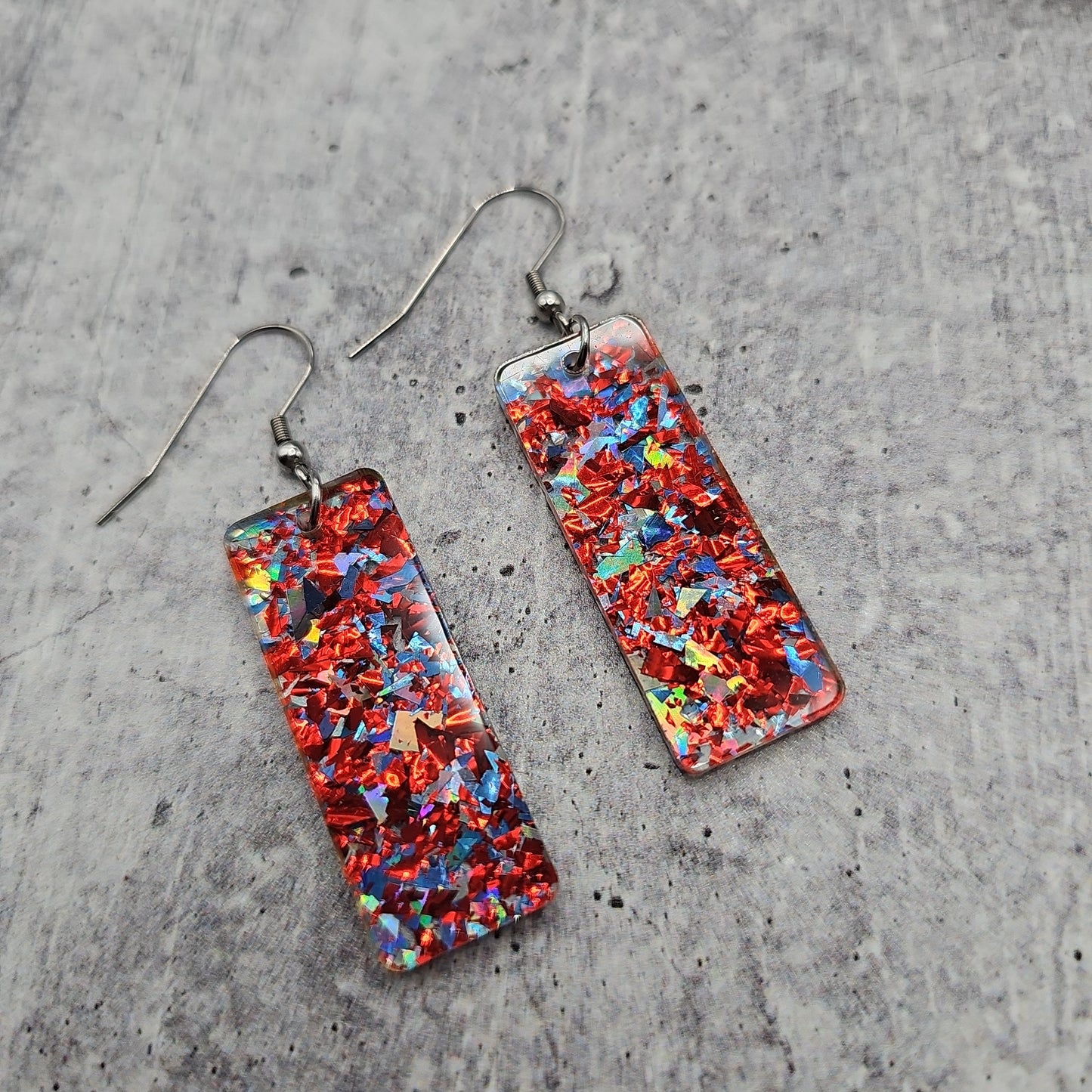 Red, White, & Blue Chunky Glitter Earrings (8 styles)