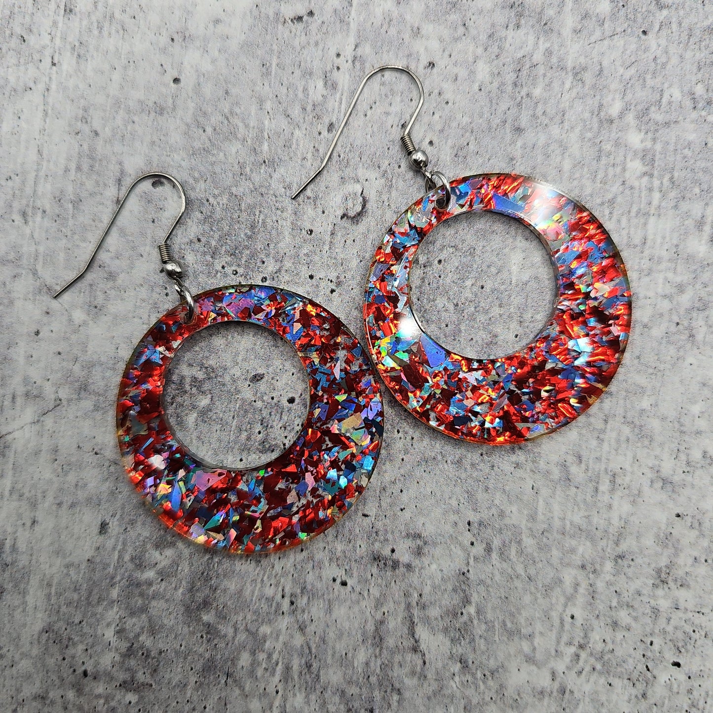 Red, White, & Blue Chunky Glitter Earrings (8 styles)