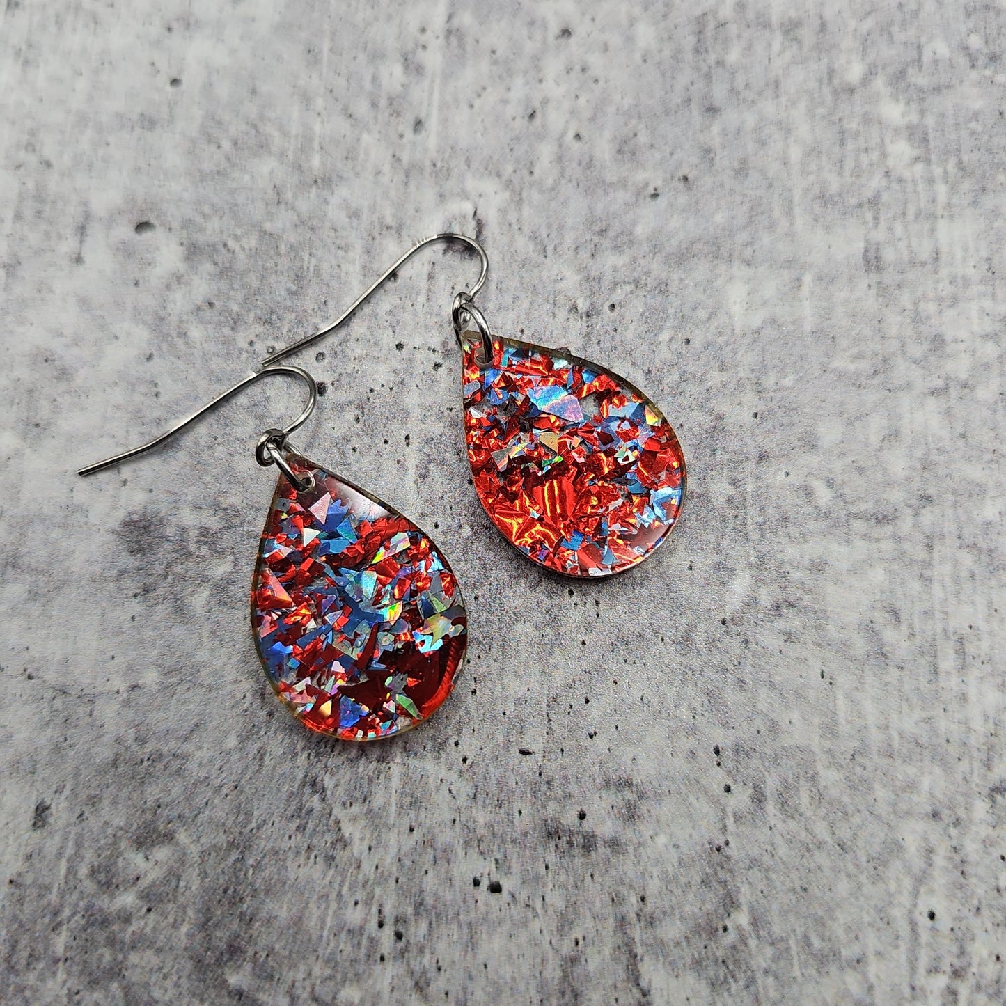 Red, White, & Blue Chunky Glitter Earrings (8 styles)