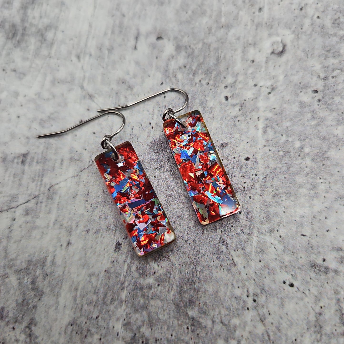 Red, White, & Blue Chunky Glitter Earrings (8 styles)